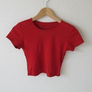 Brandy Melville Red cropped shirt